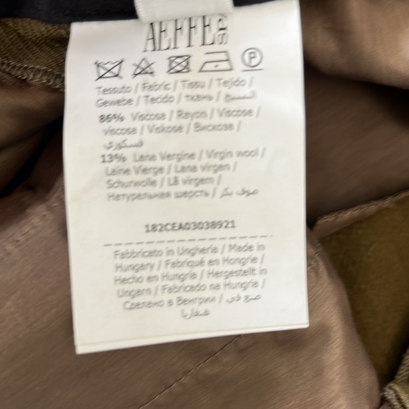 Cedric Charlier Green Olive Textured Double Side Buttons Trousers - Picture 8 of 8